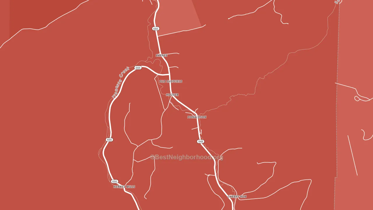 Hoovers, PA block-group political-lean map