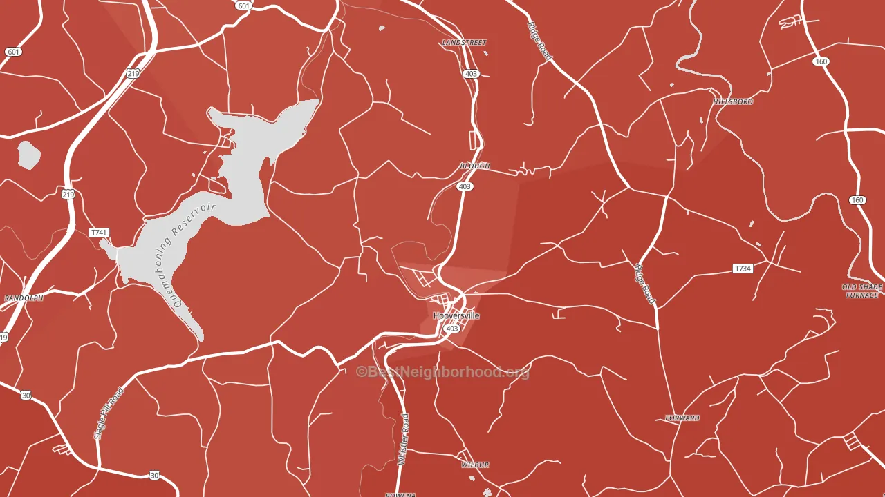 Hooversville, PA block-group political-lean map