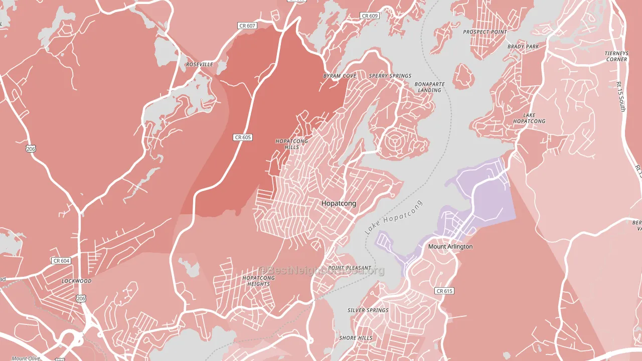 Hopatcong, NJ block-group political-lean map