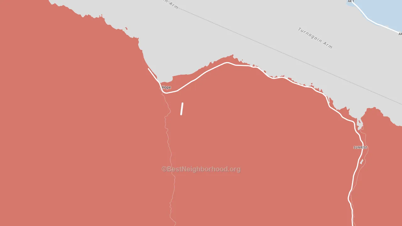 Hope, AK block-group political-lean map