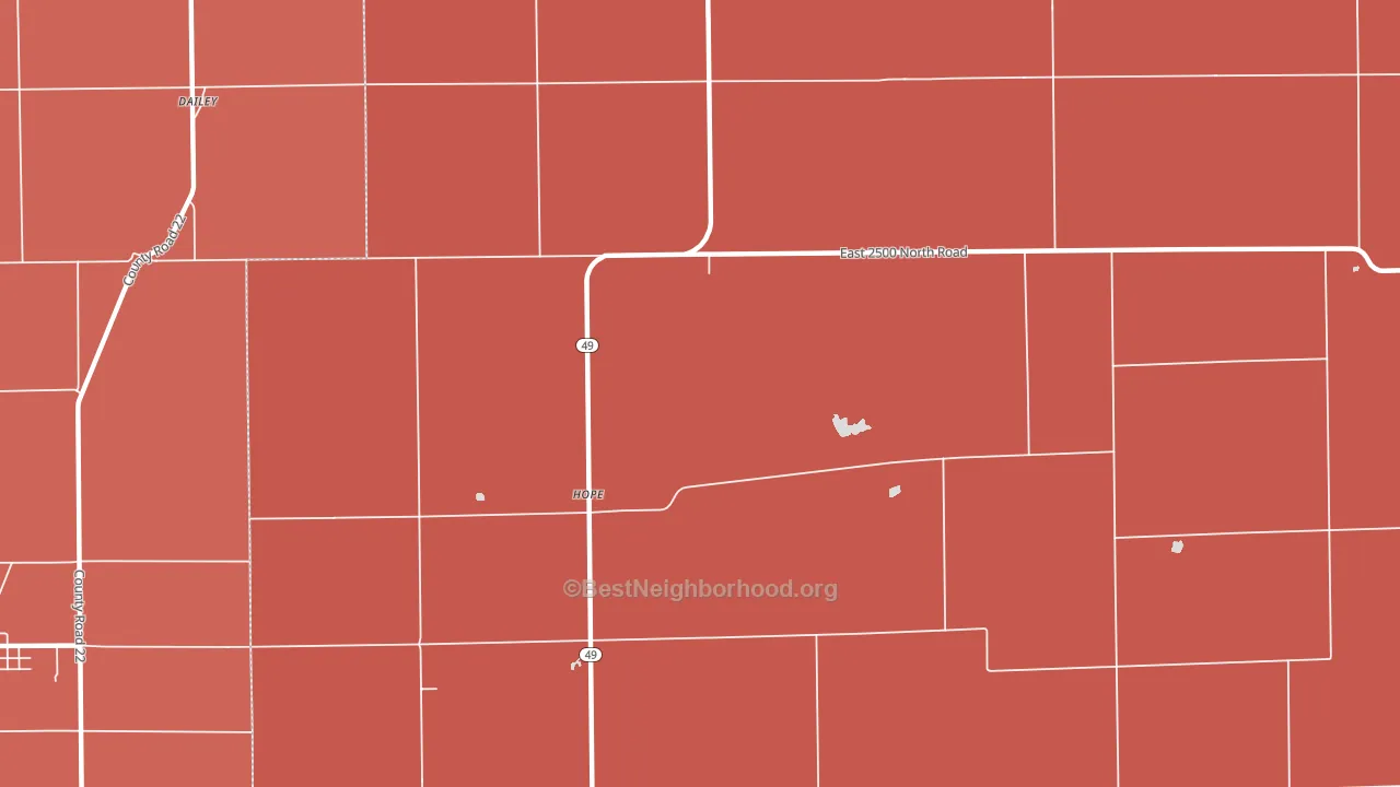 Hope, IL block-group political-lean map