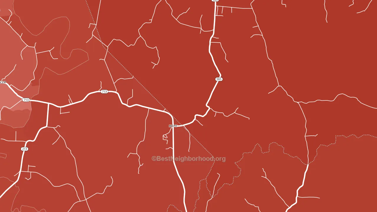 Hope, KY block-group political-lean map