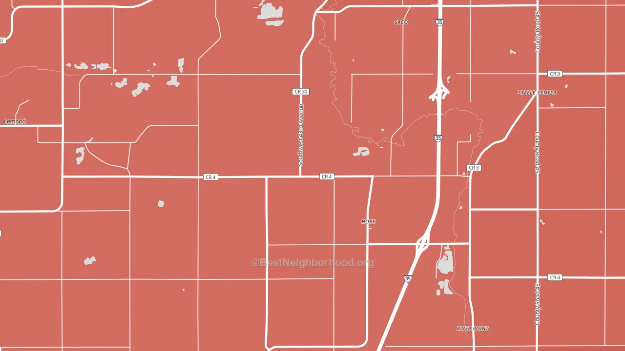 Hope, MN block-group political-lean map