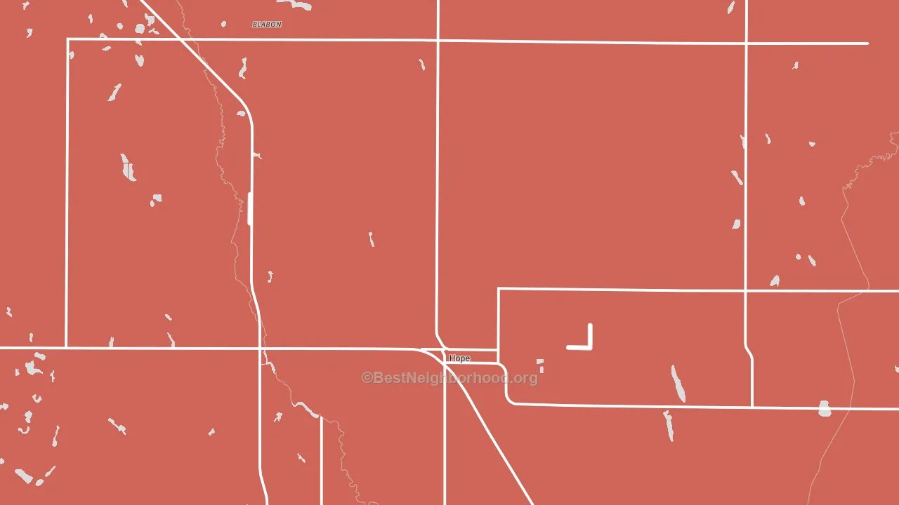 Hope, ND block-group political-lean map
