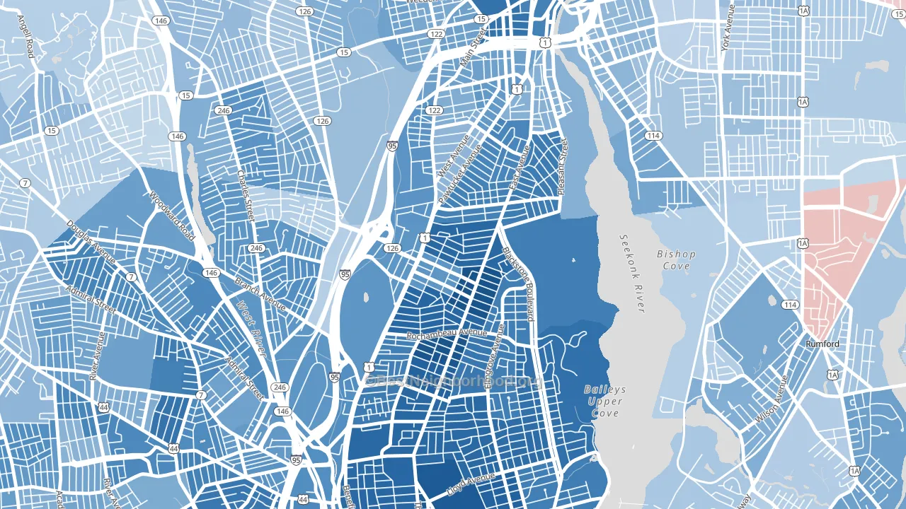 Hope, Providence, RI block-group political-lean map