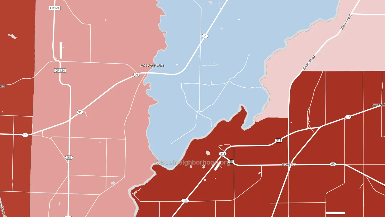 Hopeful, GA block-group political-lean map