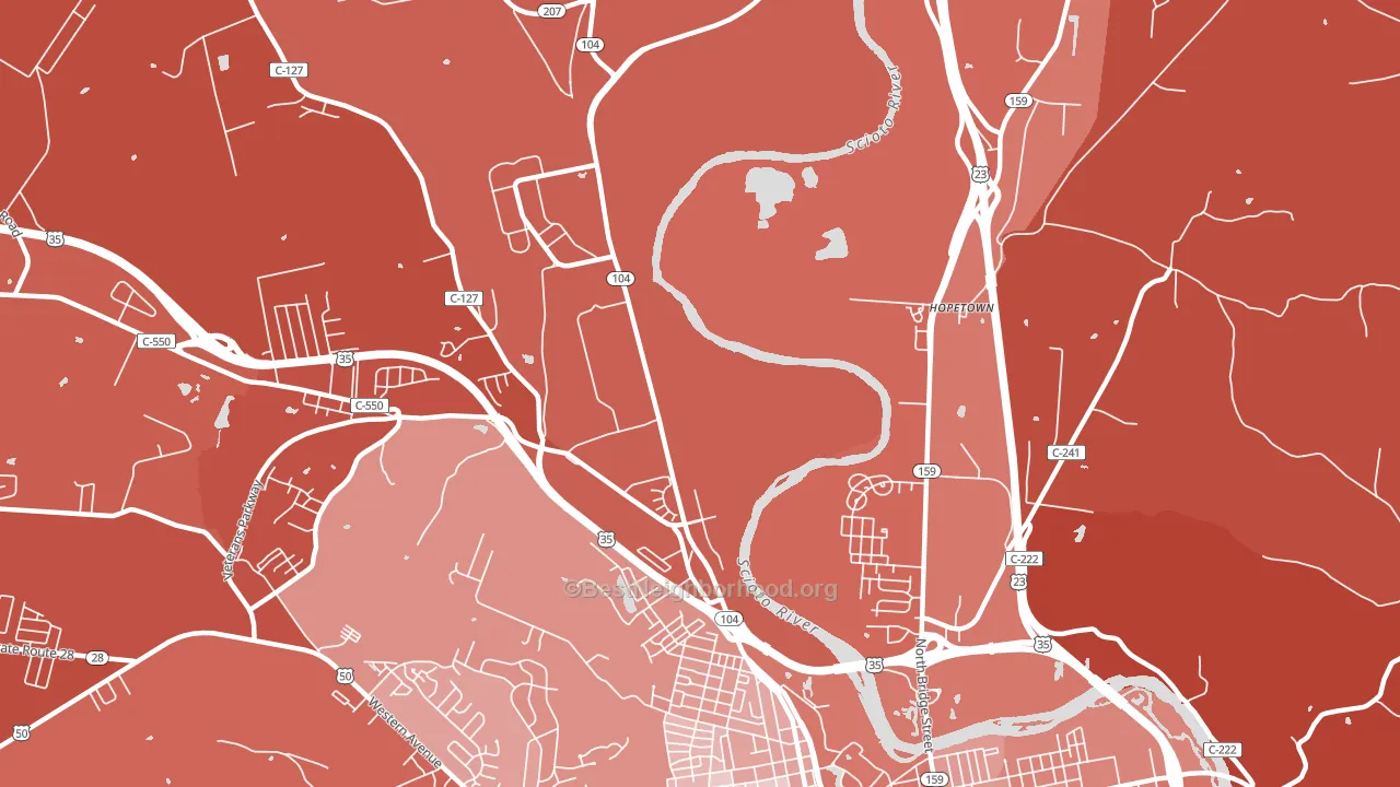Hopetown, OH block-group political-lean map
