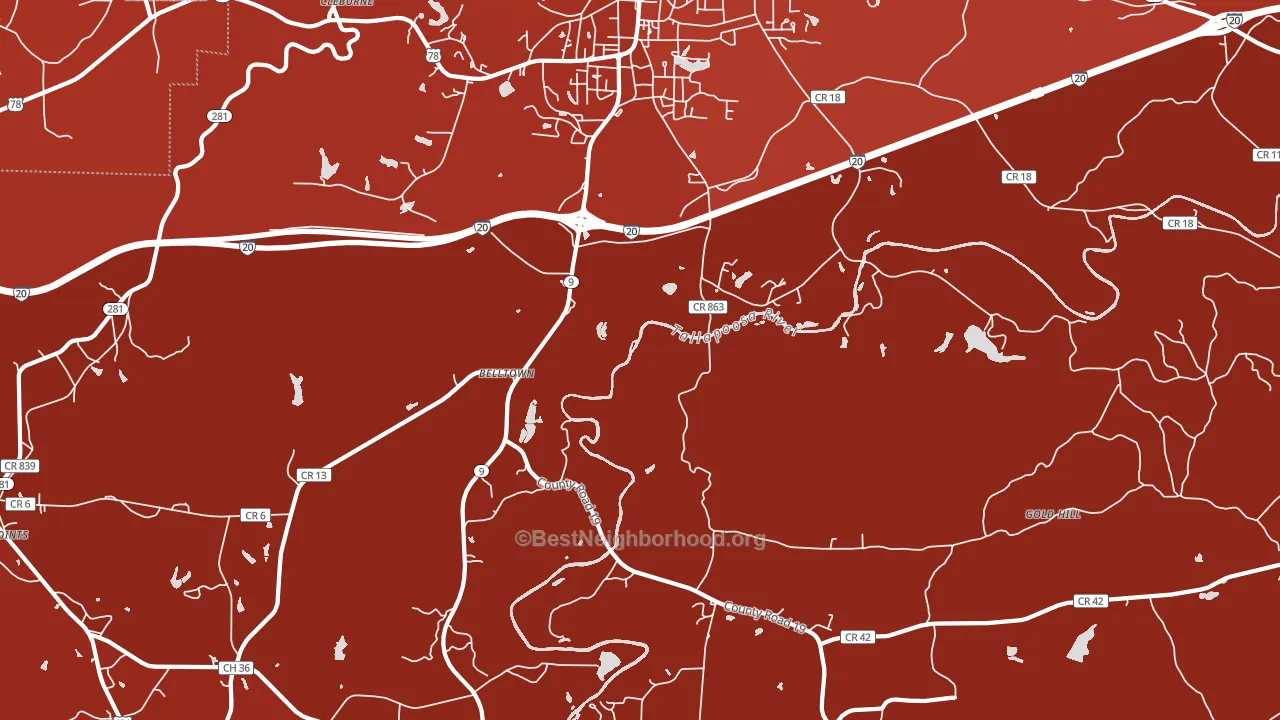 Hopewell, AL block-group political-lean map
