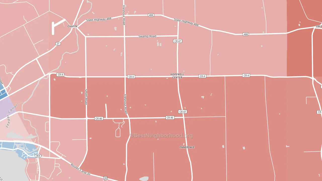 Hopewell Center, NY block-group political-lean map