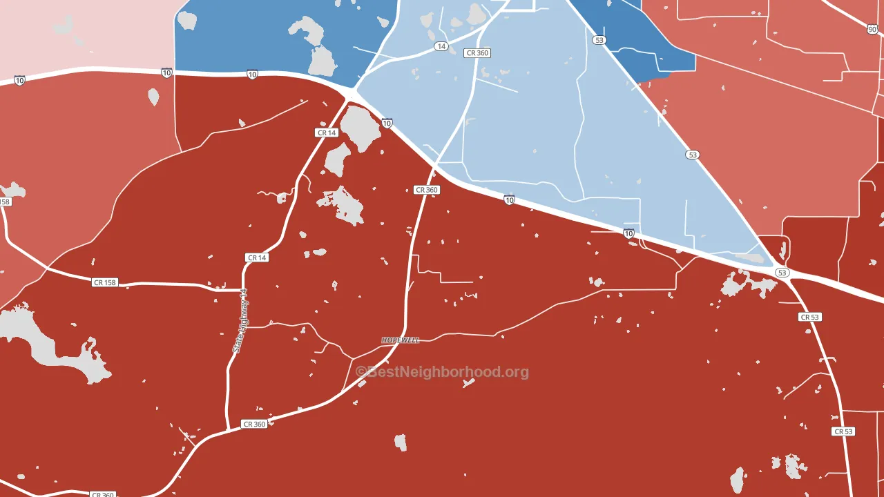 Hopewell, FL block-group political-lean map