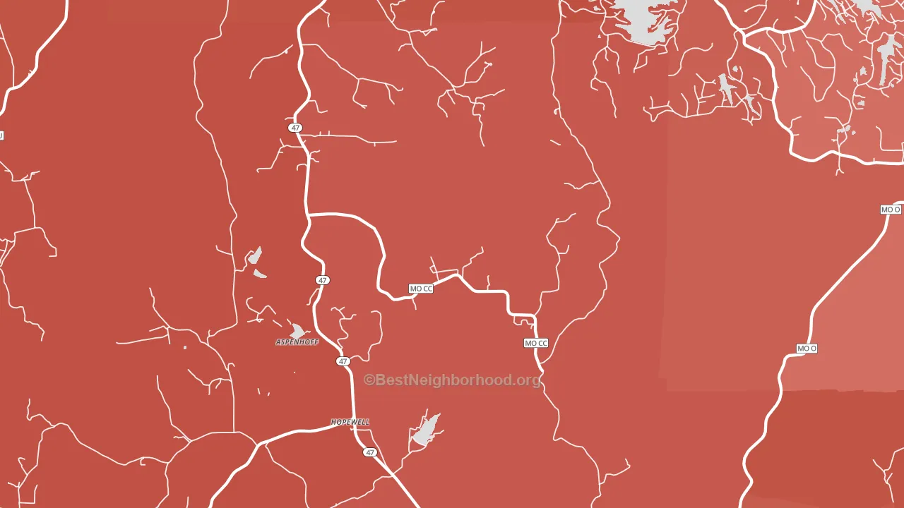 Hopewell, MO block-group political-lean map