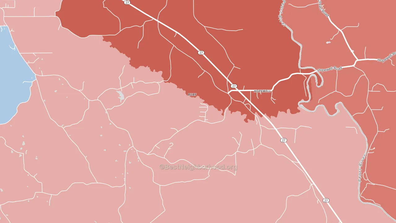 Hopewell, MS block-group political-lean map