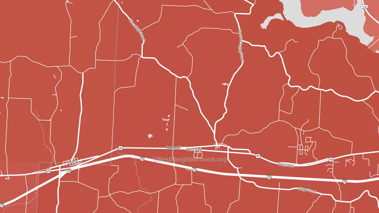 Hopewell, OH block-group political-lean map