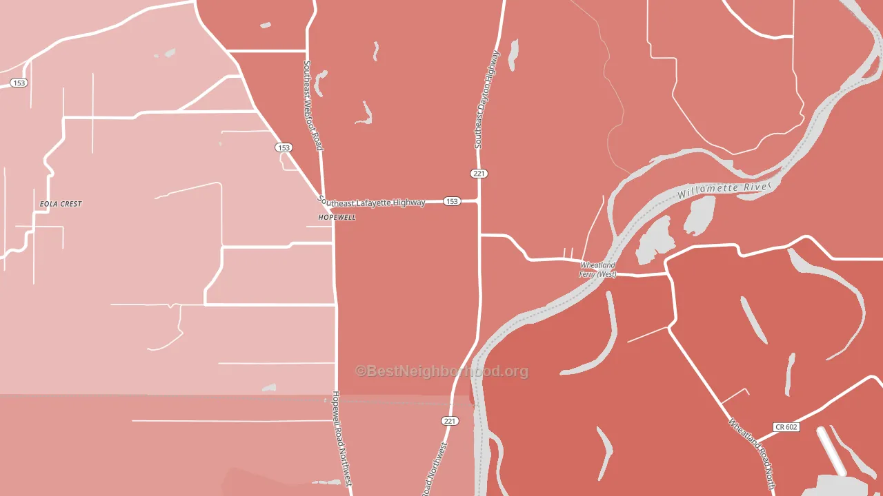 Hopewell, OR block-group political-lean map