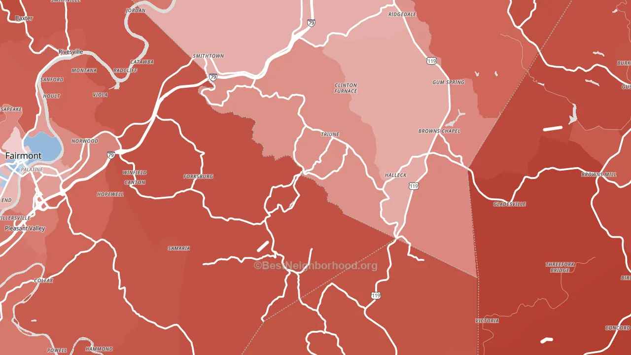 Hopewell, WV block-group political-lean map