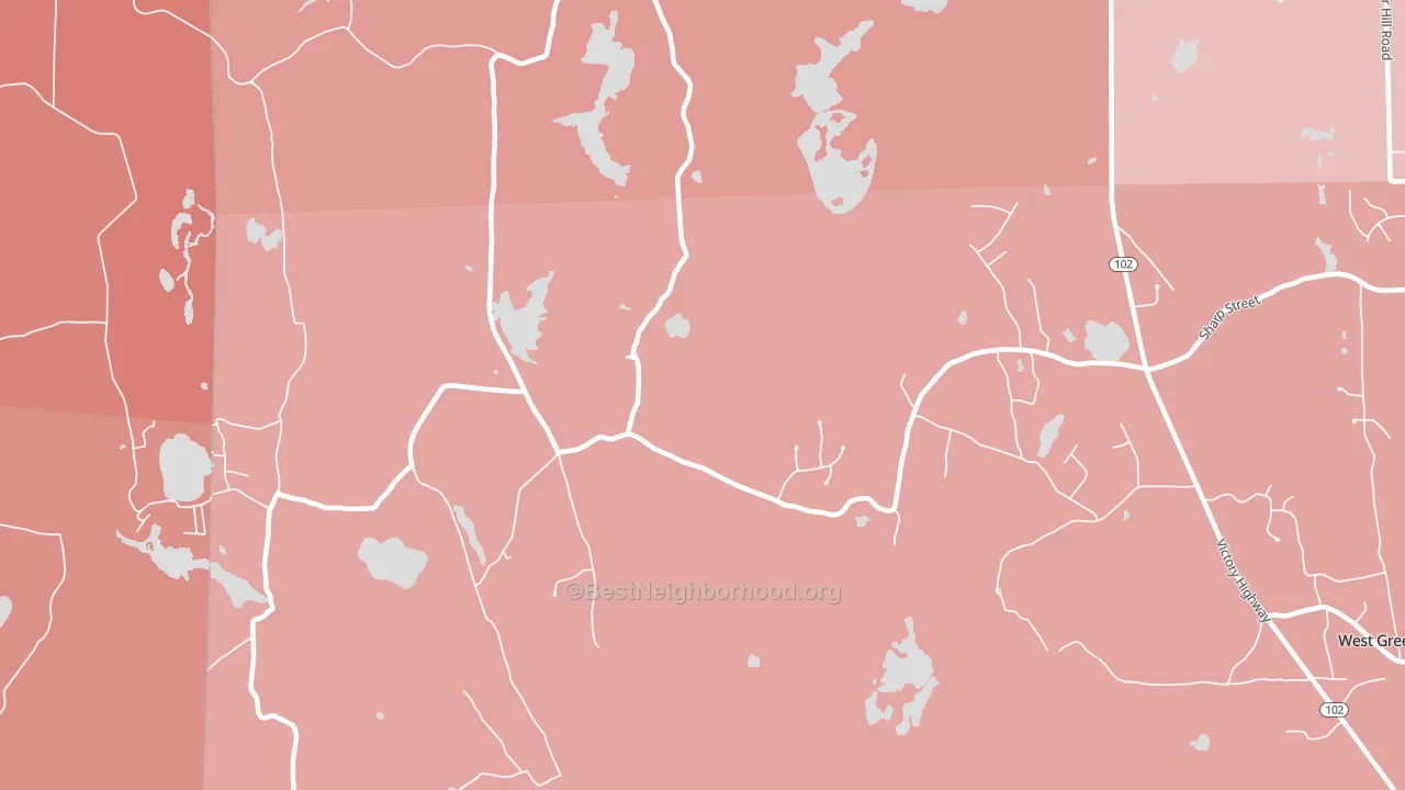 Hopkins Hollow, RI block-group political-lean map