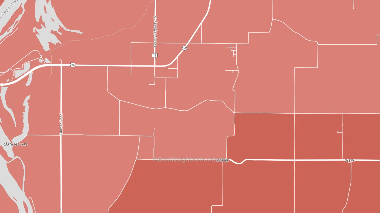 Hopper, IL block-group political-lean map