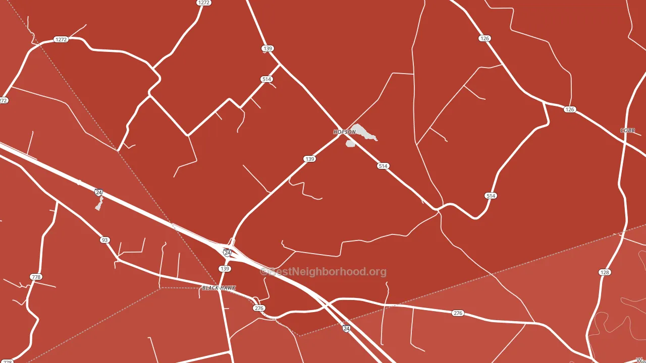 Hopson, KY block-group political-lean map