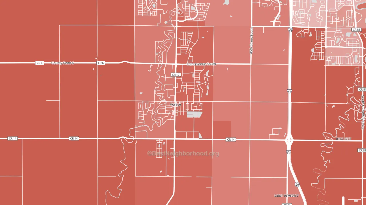 Horace, ND block-group political-lean map