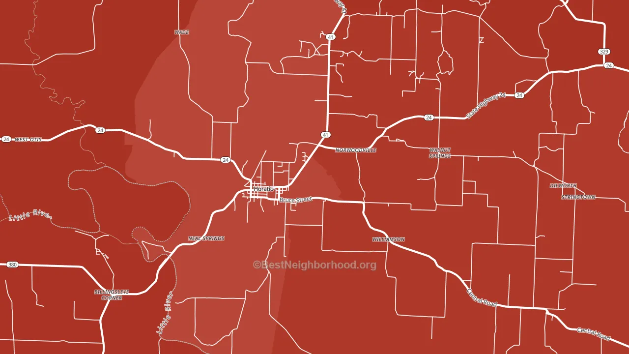 Horatio, AR block-group political-lean map
