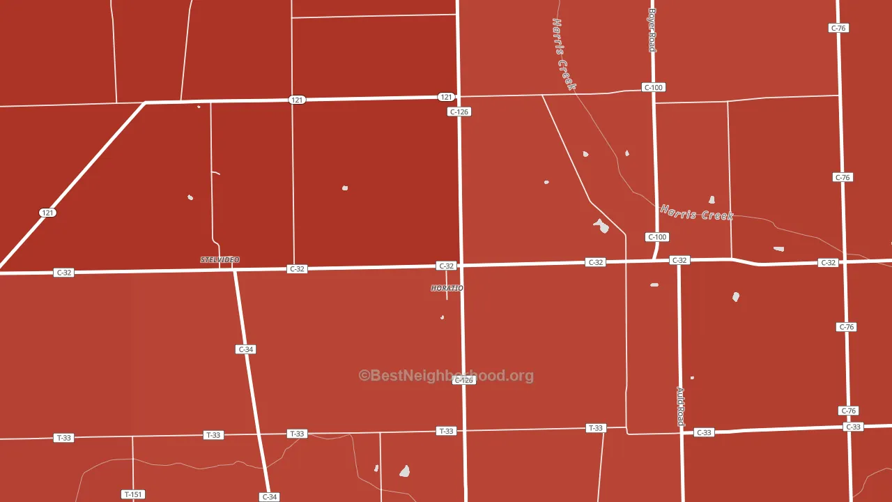 Horatio, OH block-group political-lean map