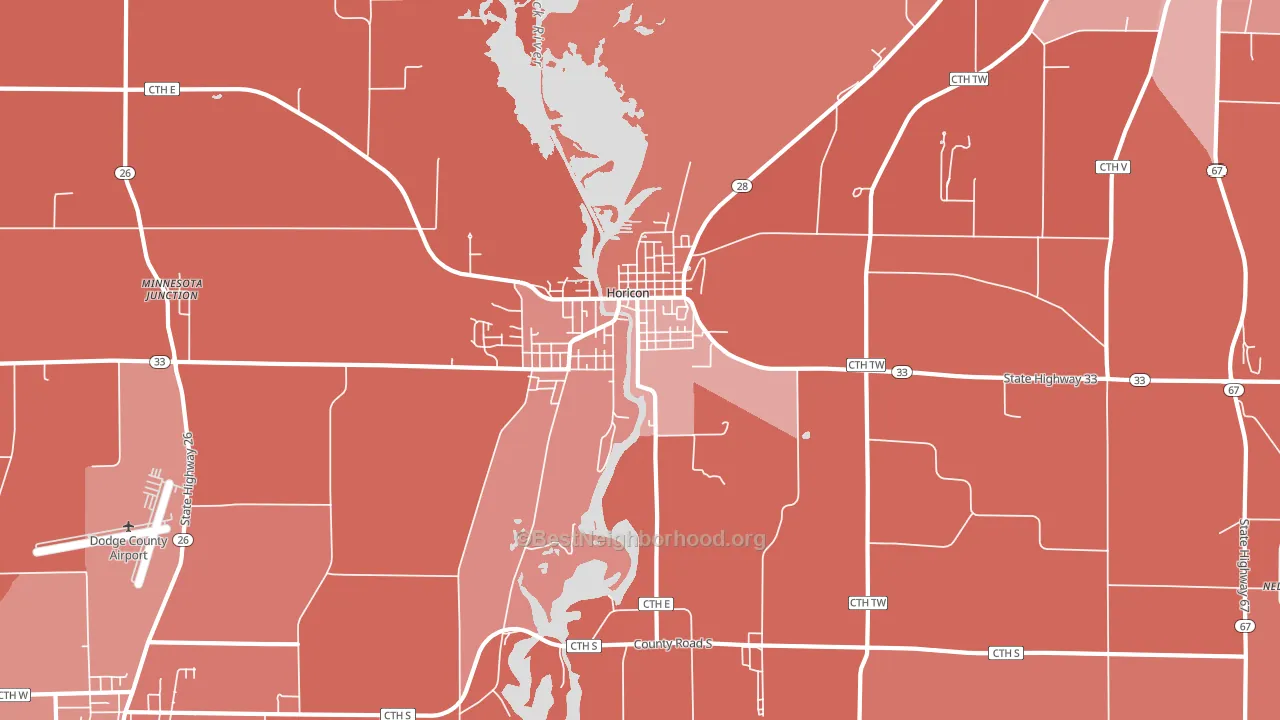 Horicon, WI block-group political-lean map