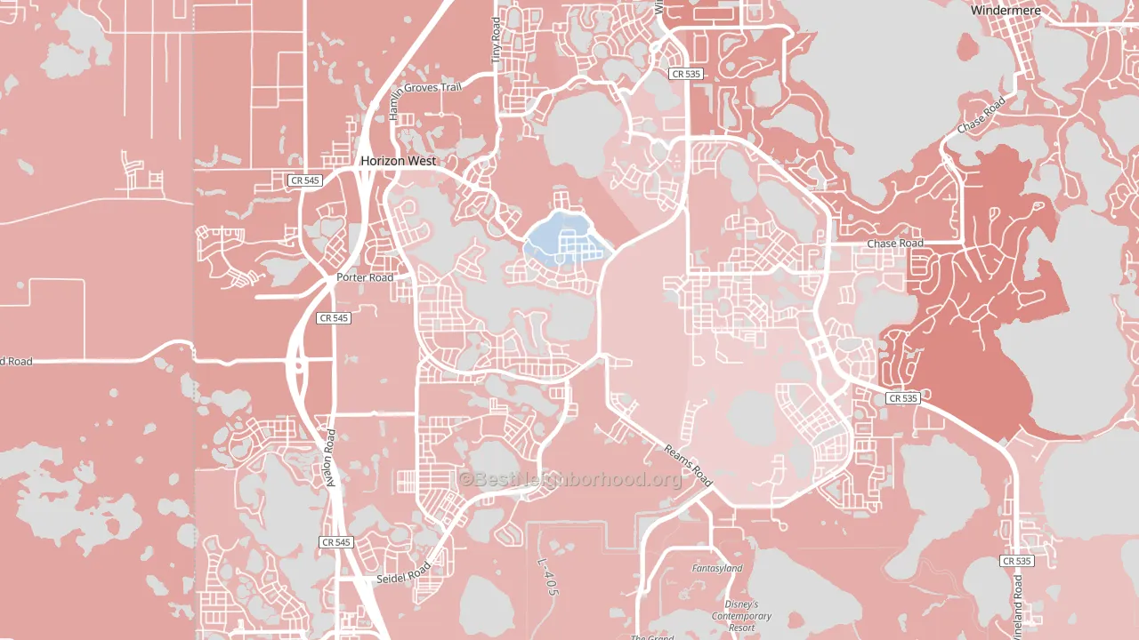 Horizon West, FL block-group political-lean map
