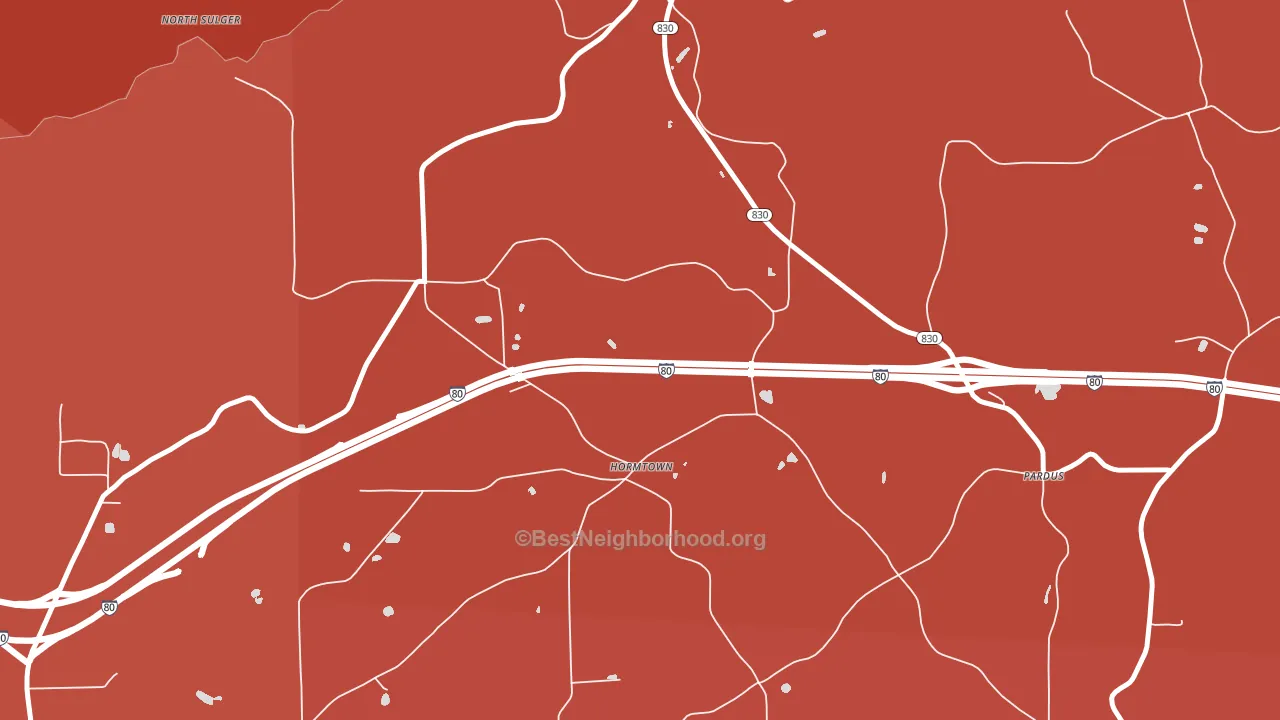 Hormtown, PA block-group political-lean map
