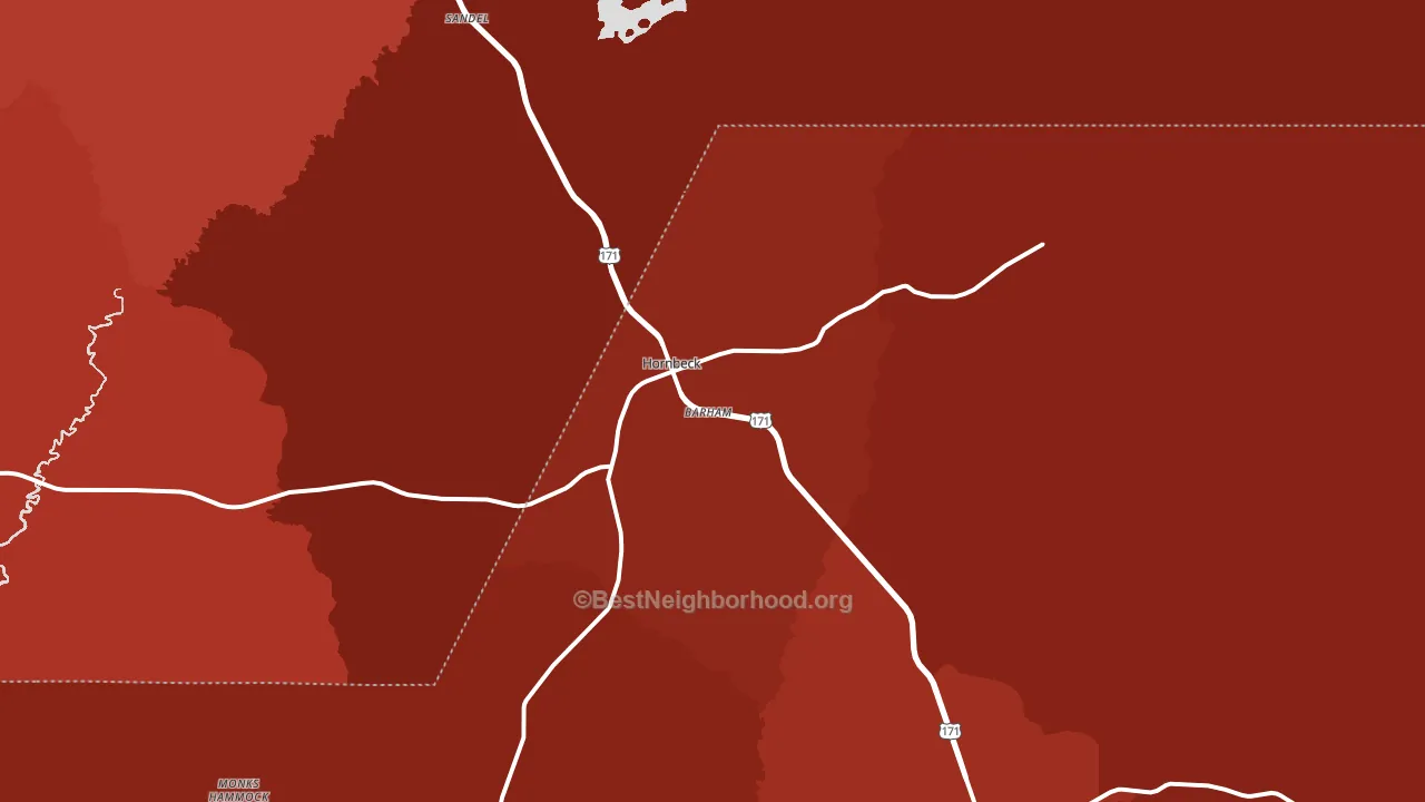 Hornbeck, LA block-group political-lean map