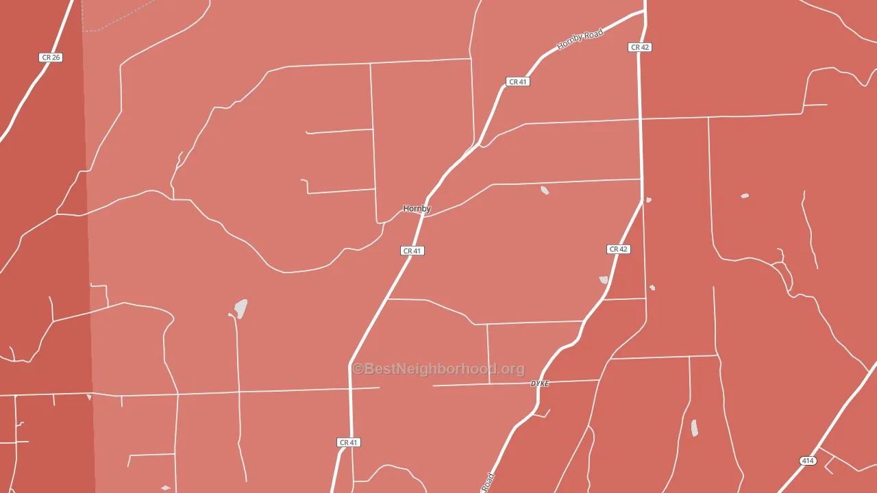 Hornby, NY block-group political-lean map
