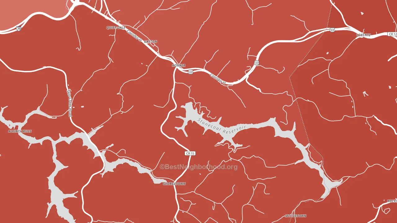 Horner, WV block-group political-lean map