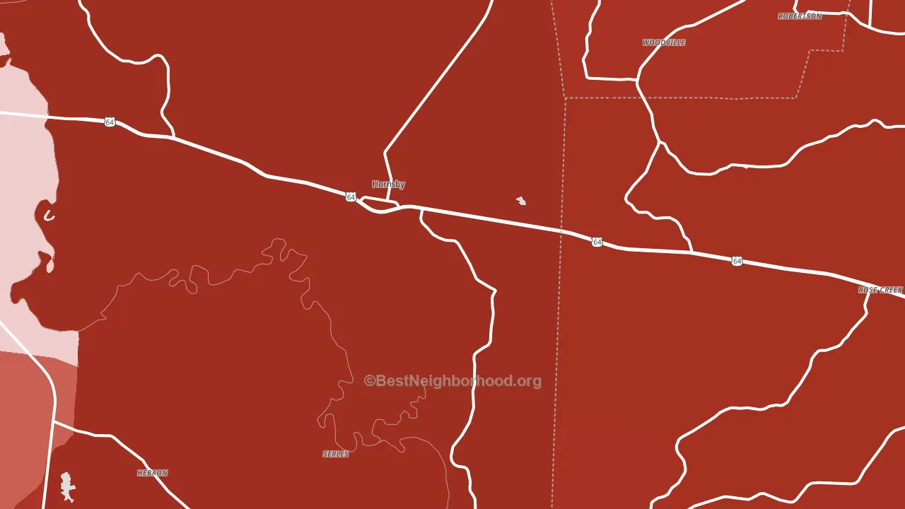 Hornsby, TN block-group political-lean map