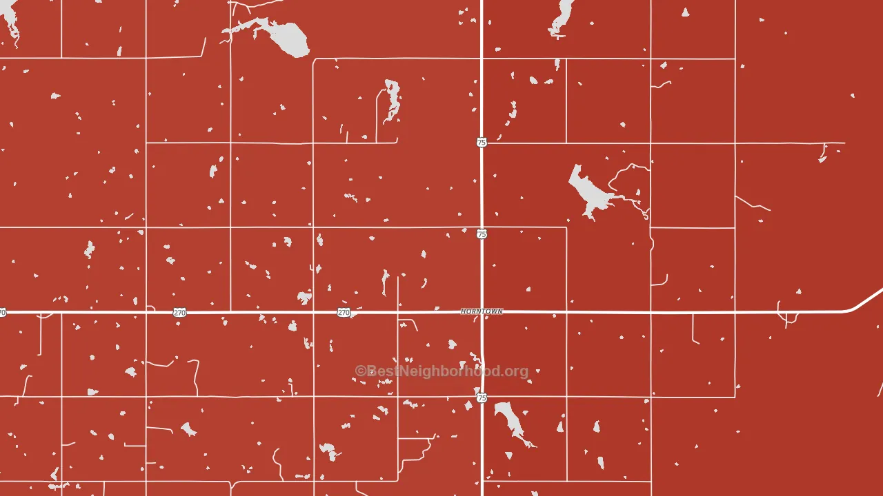 Horntown, OK block-group political-lean map