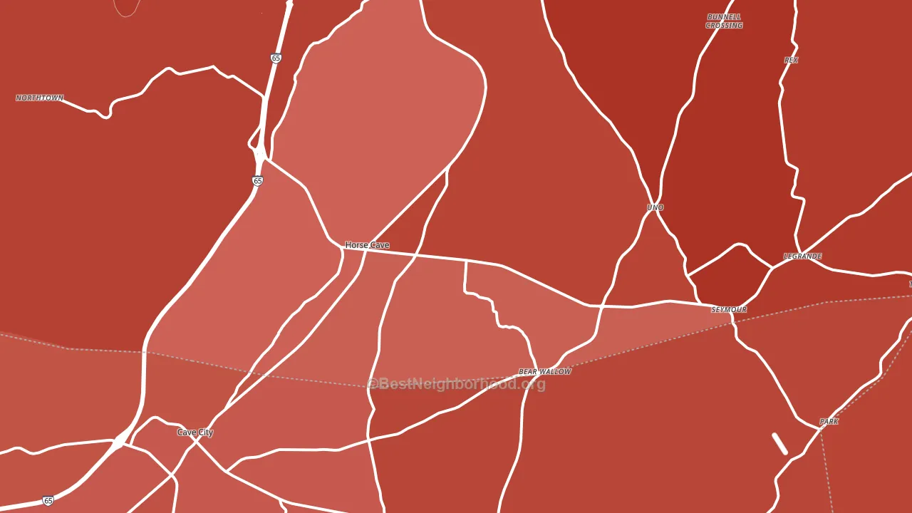 Horse Cave, KY block-group political-lean map