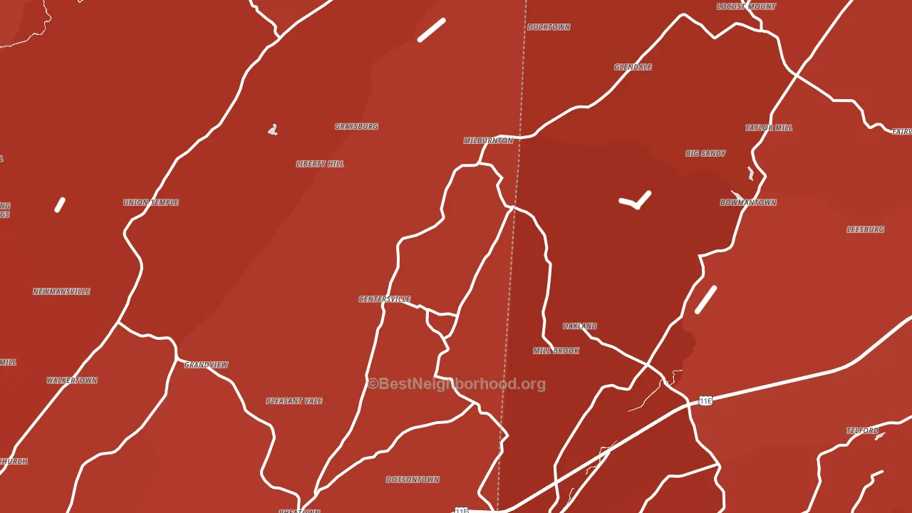 Horse Creek, TN block-group political-lean map