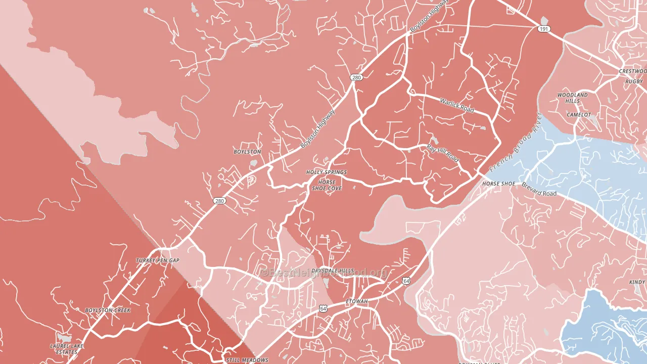 Horse Shoe, NC block-group political-lean map