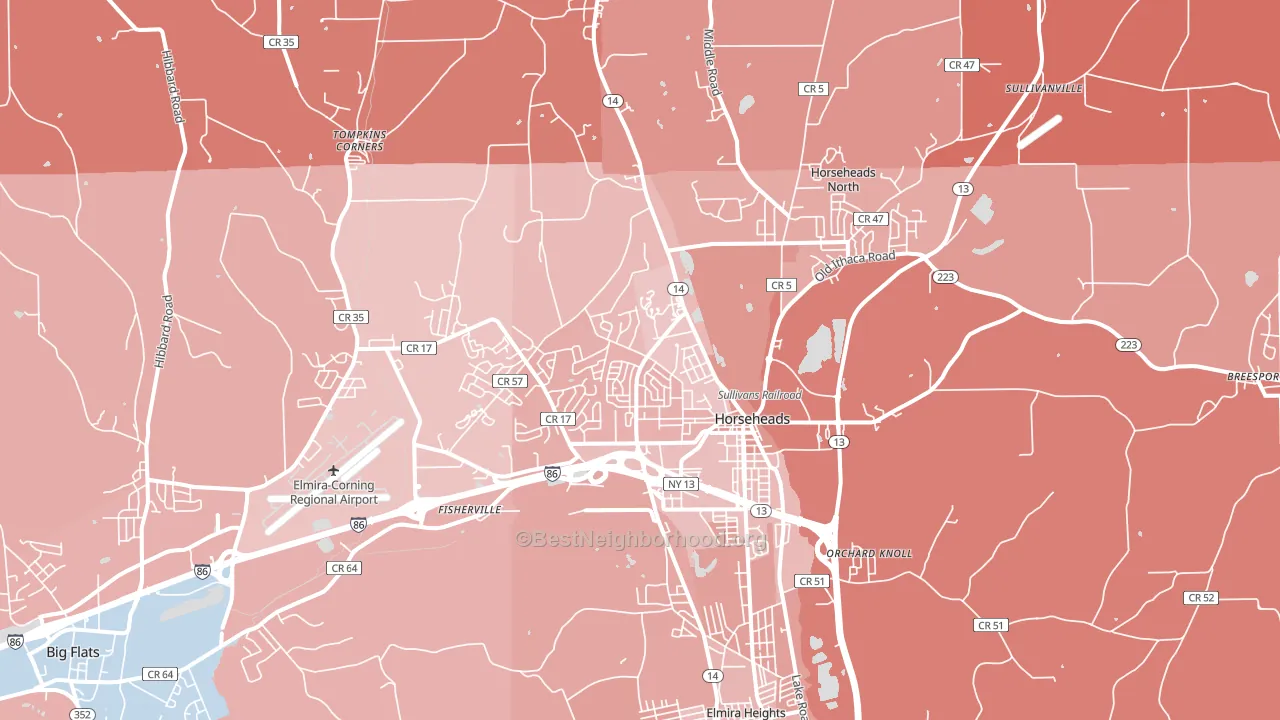 Horseheads, NY block-group political-lean map