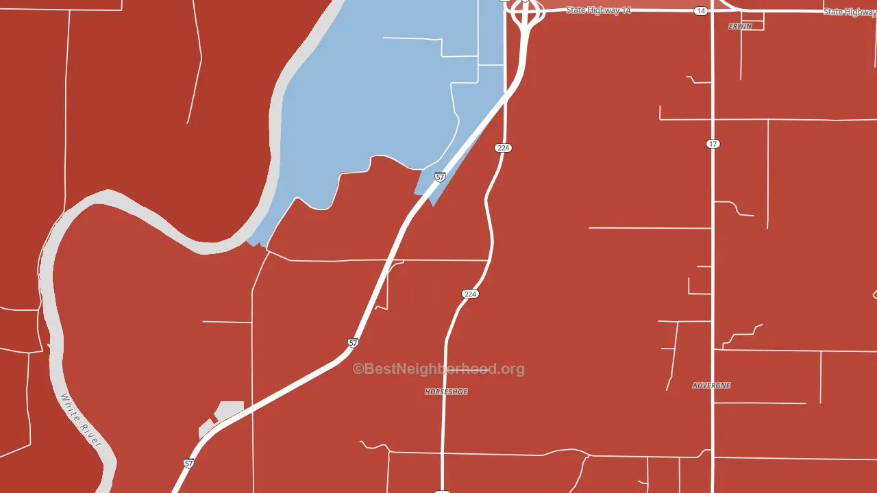 Horseshoe, AR block-group political-lean map