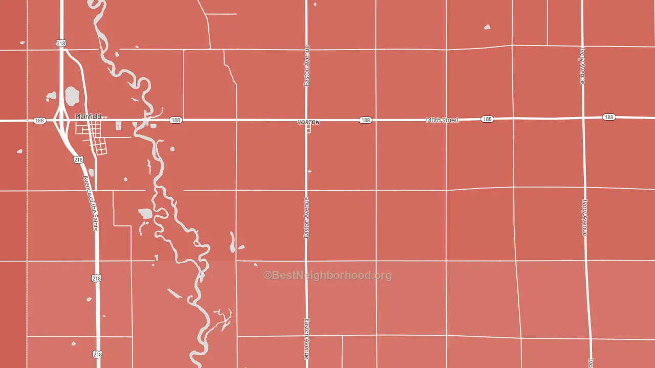 Horton, IA block-group political-lean map