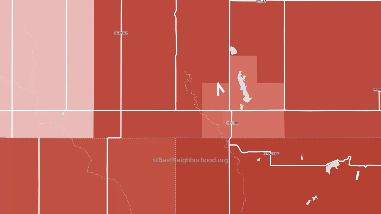 Horton, KS block-group political-lean map