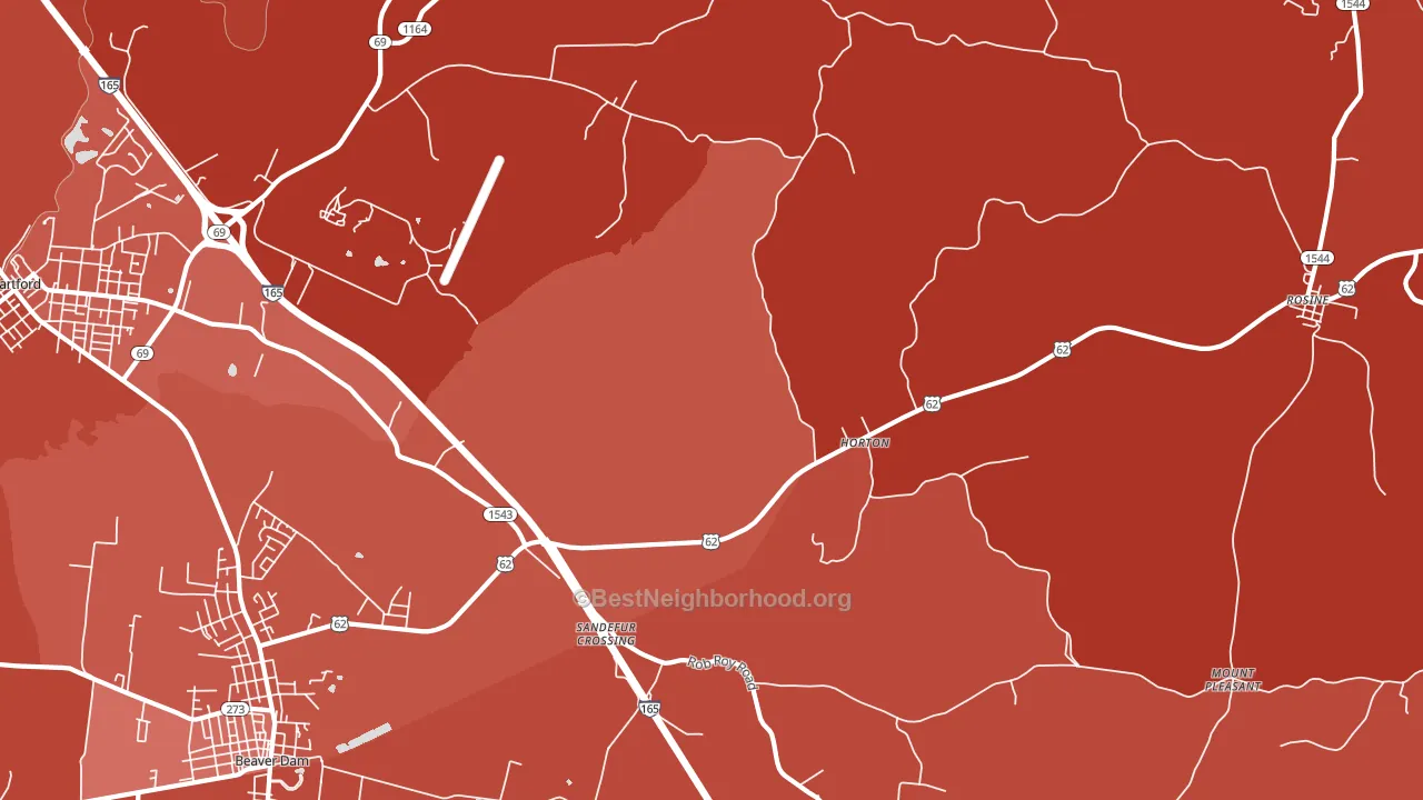 Horton, KY block-group political-lean map