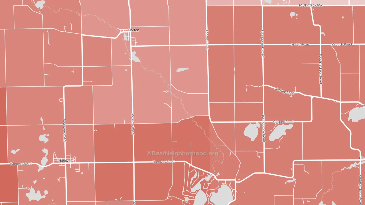 Horton, MI block-group political-lean map