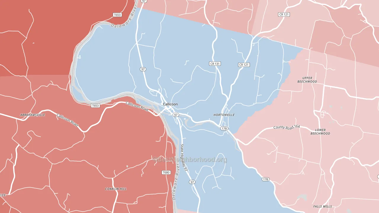 Hortonville, NY block-group political-lean map
