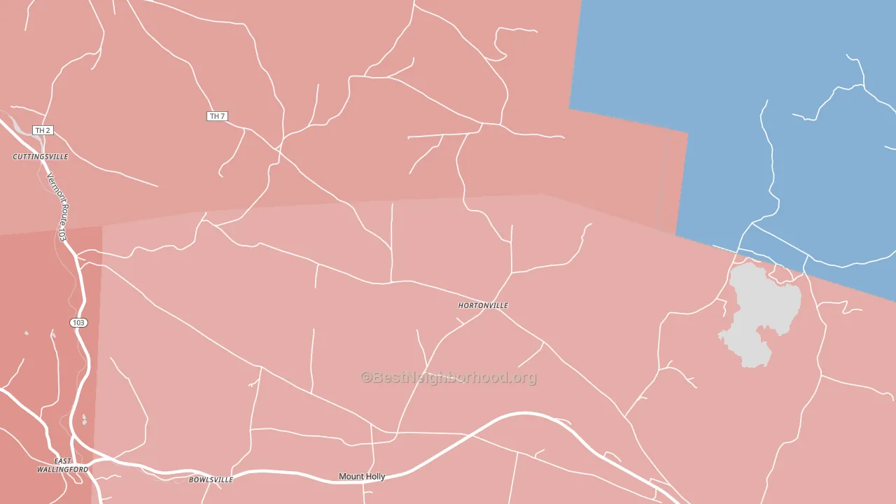 Hortonville, VT block-group political-lean map