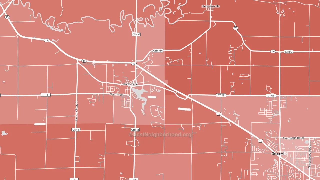 Hortonville, WI block-group political-lean map