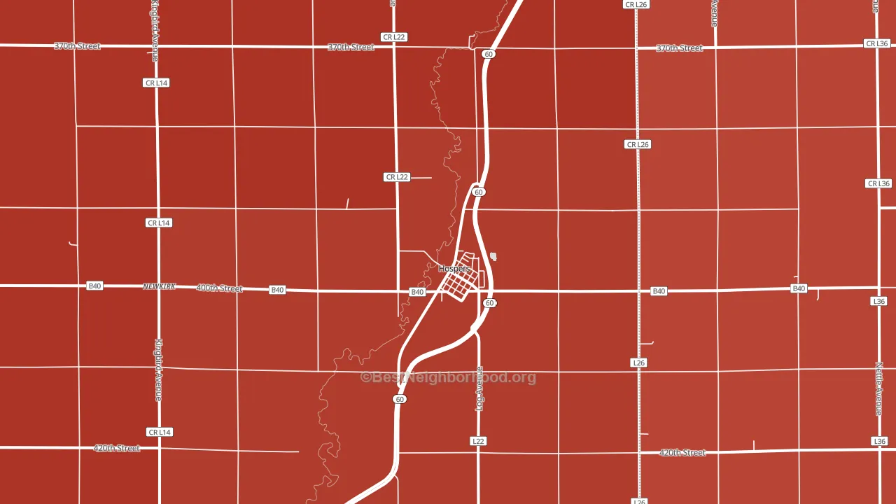Hospers, IA block-group political-lean map