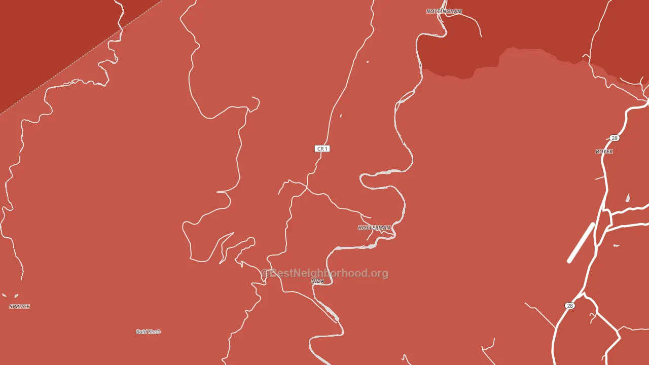 Hosterman, WV block-group political-lean map