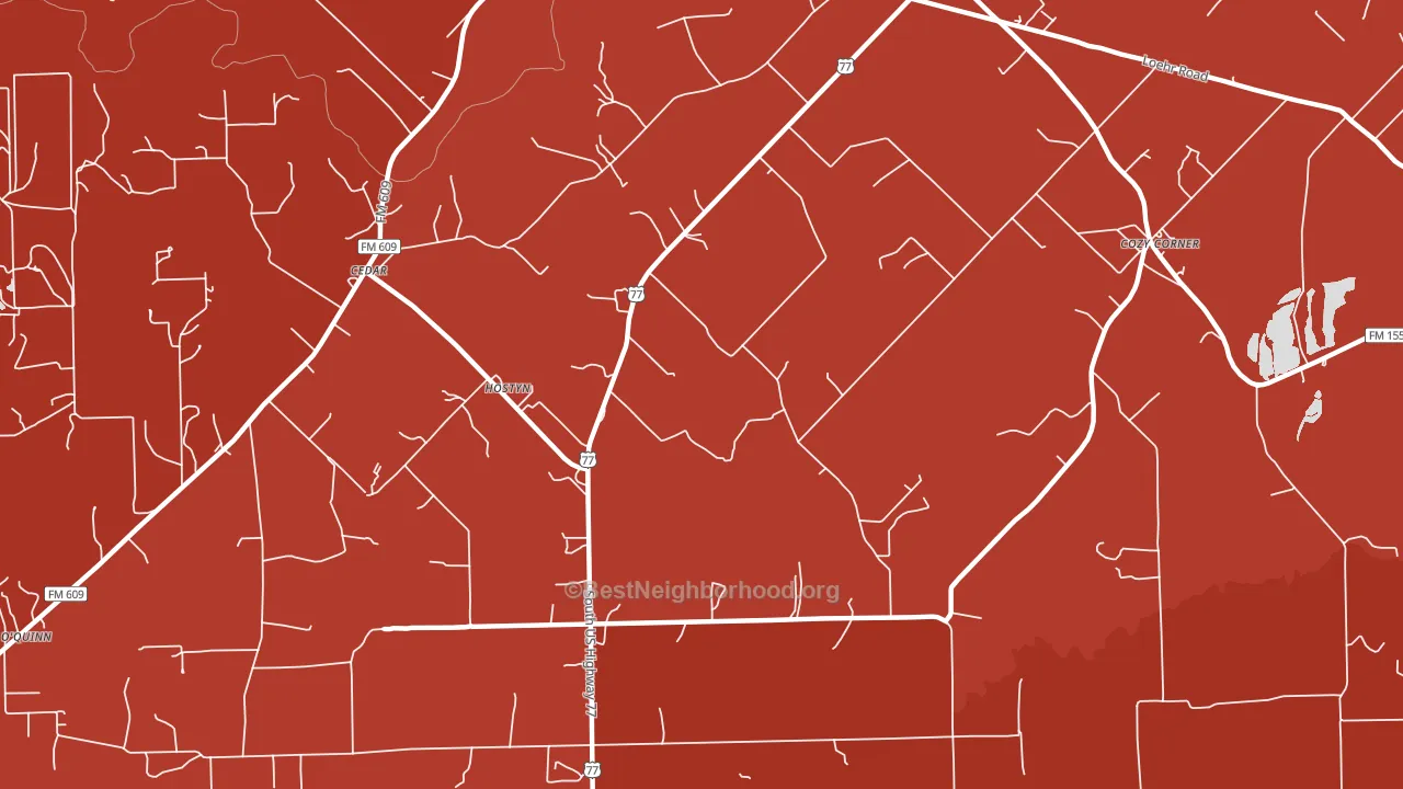 Hostyn, TX block-group political-lean map