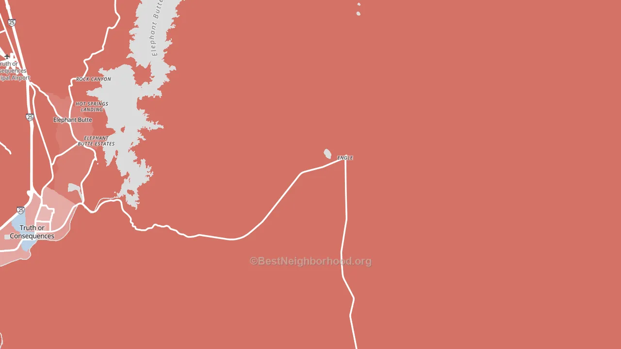 Hot Springs Landing, NM block-group political-lean map