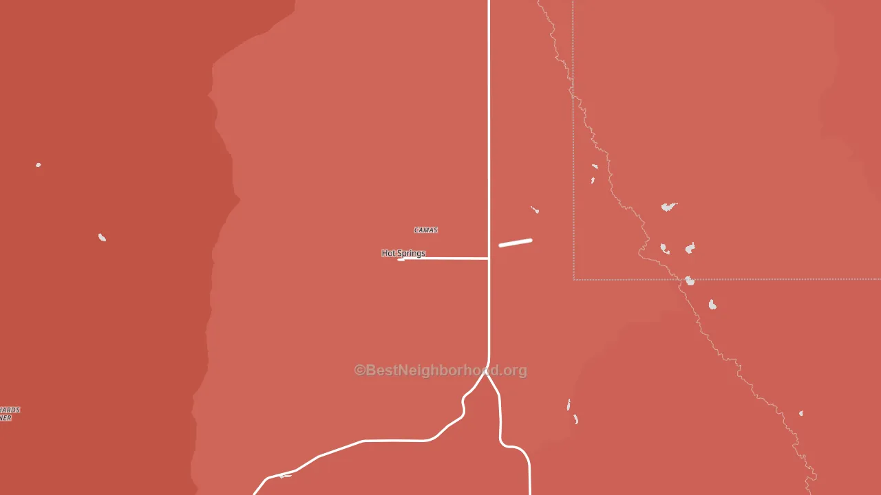 Hot Springs, MT block-group political-lean map